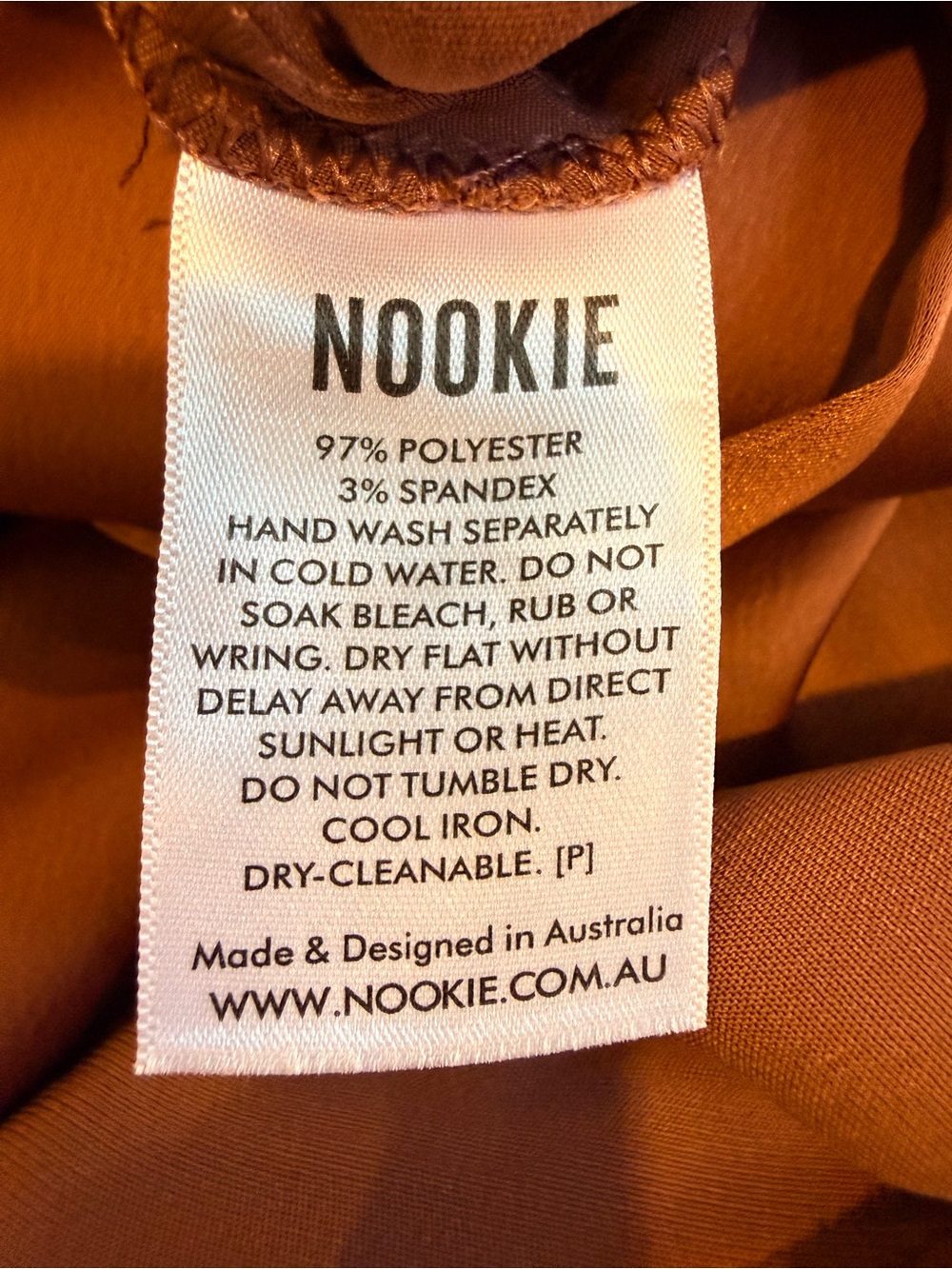 Nookie Sasha Satin High-Slit Ruffle Slip Dress in Mocha - Picture 15 of 15